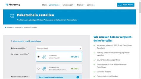 hermes online frankierung